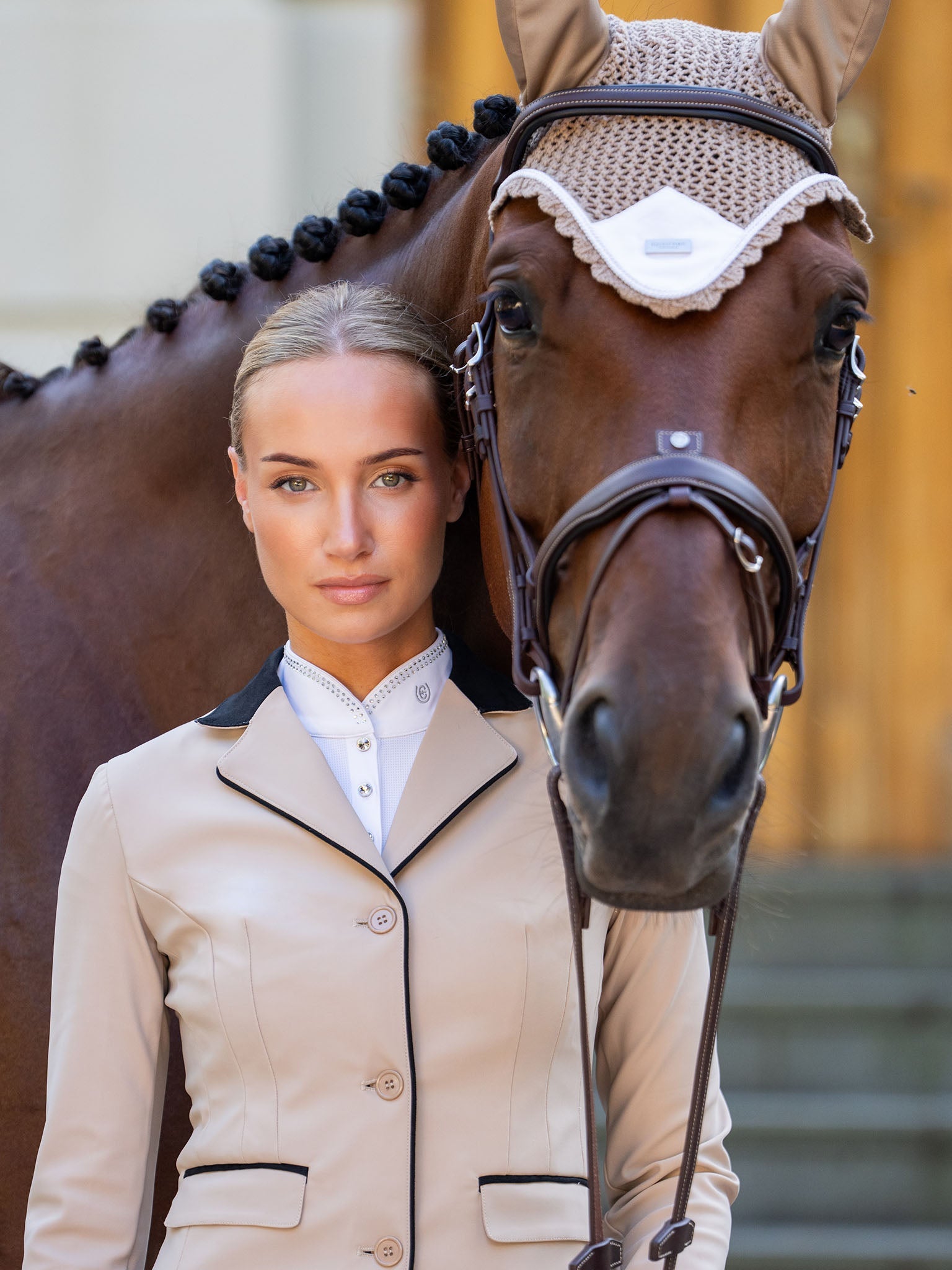 Ear Bonnet Equestrian Stockholm Ear Bonnet Sand detalle 5