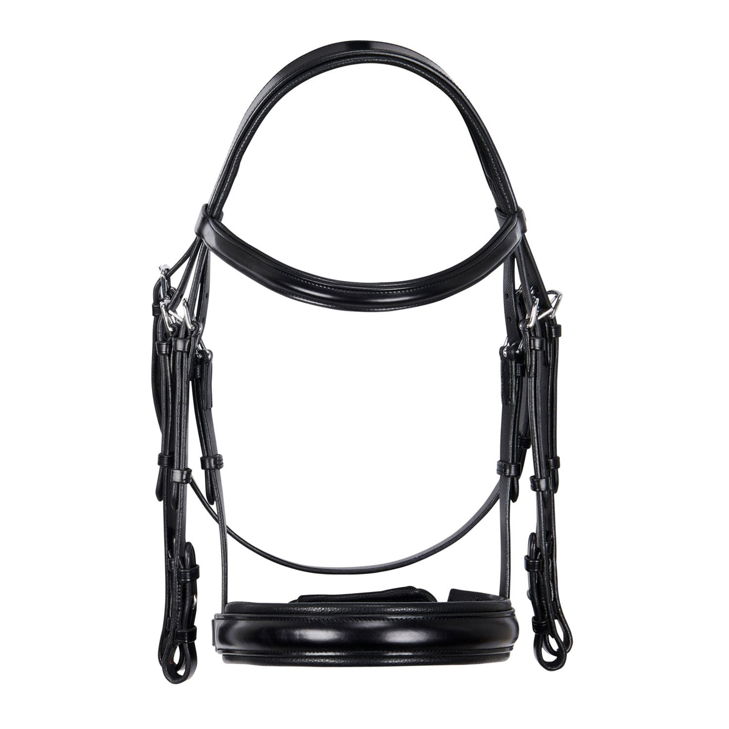 Brida de doma de cuero sin riendas Equestro - Negro