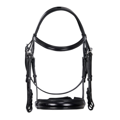 Brida de doma de cuero sin riendas Equestro - Negro