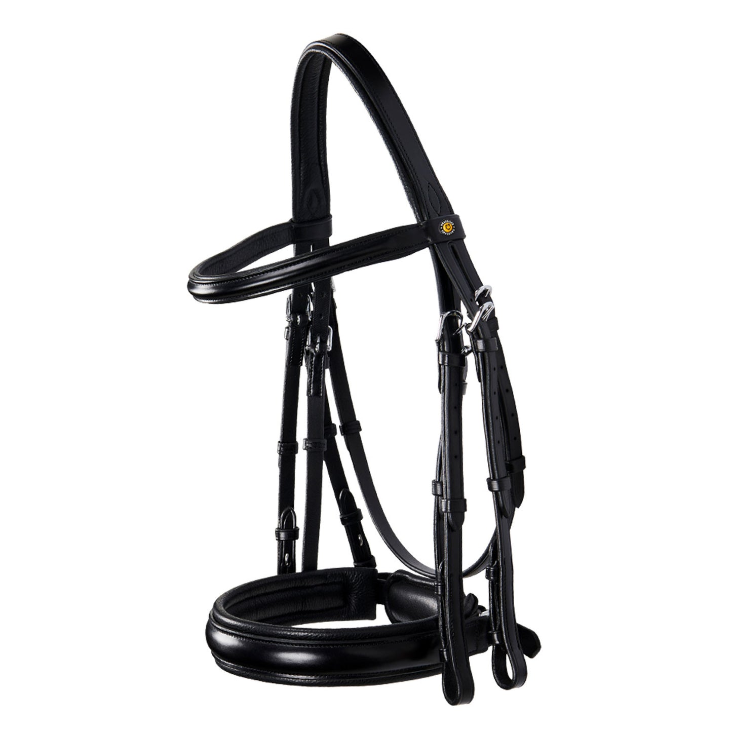 Brida de doma de cuero sin riendas Equestro - Negro