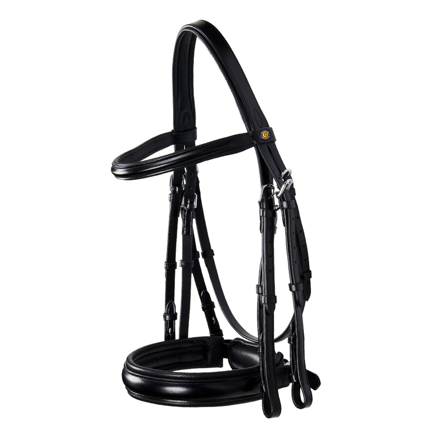 Brida de doma de cuero sin riendas Equestro - Negro