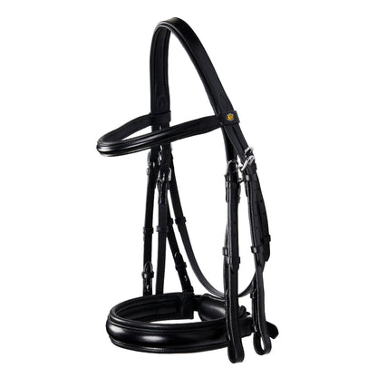 Brida de doma de cuero sin riendas Equestro - Negro