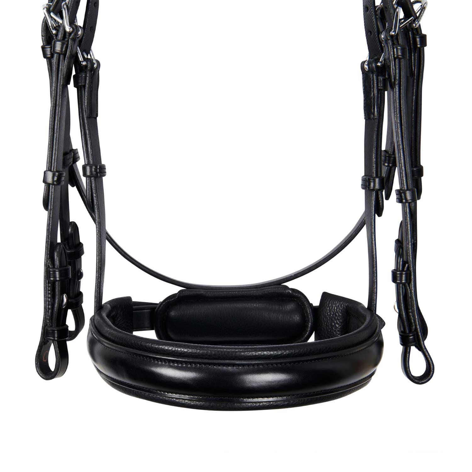 Brida de doma de cuero sin riendas Equestro - Negro