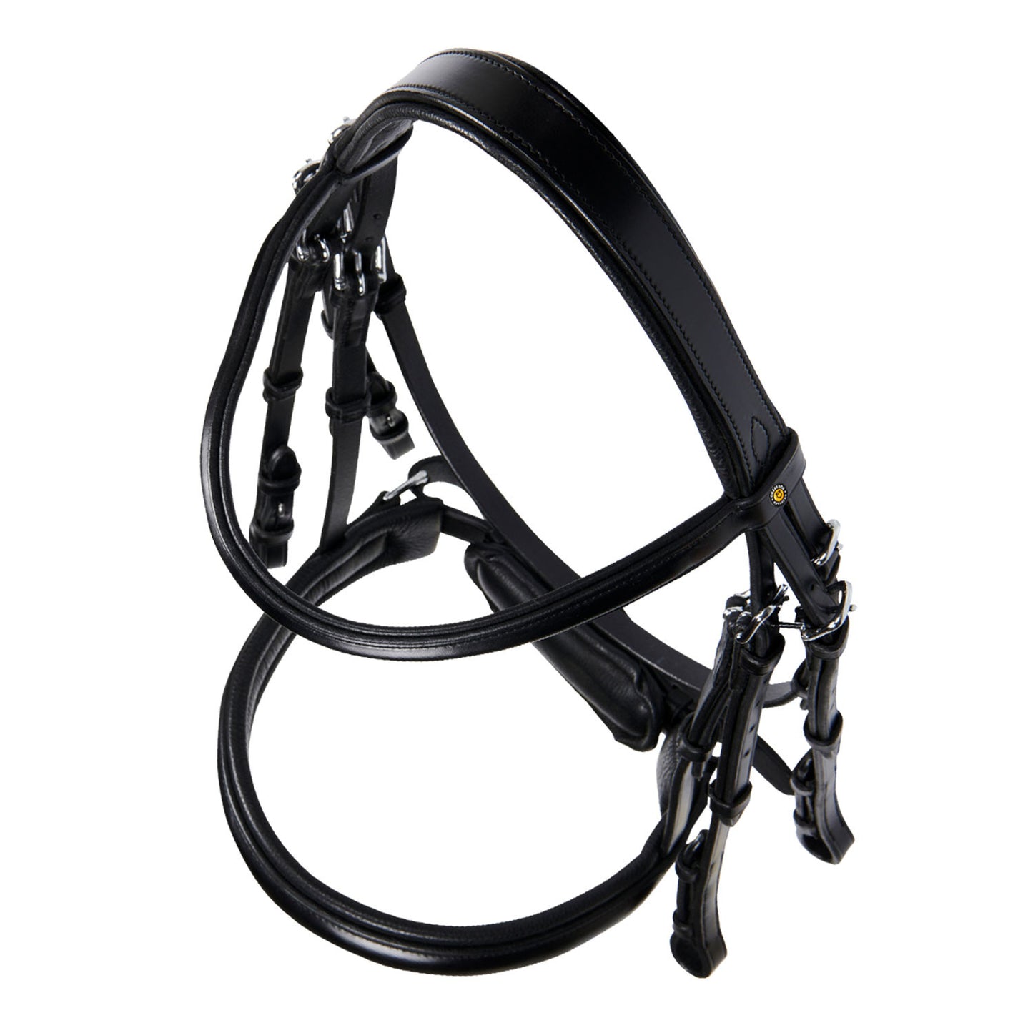 Brida de doma de cuero sin riendas Equestro - Negro
