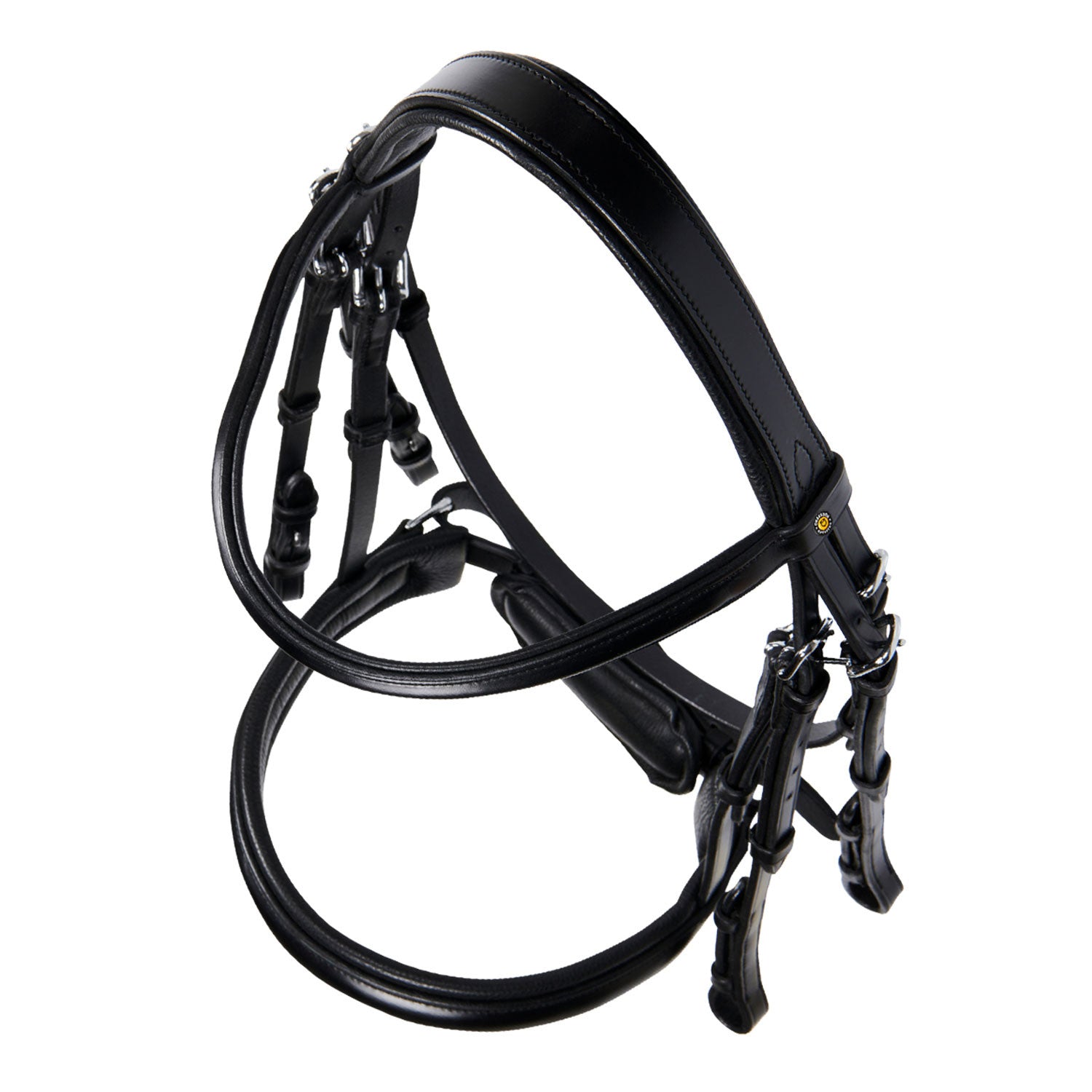 Brida de doma de cuero sin riendas Equestro - Negro