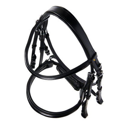 Brida de doma de cuero sin riendas Equestro - Negro
