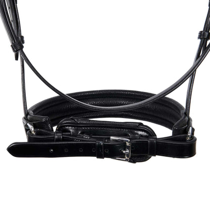 Brida de doma de cuero sin riendas Equestro - Negro