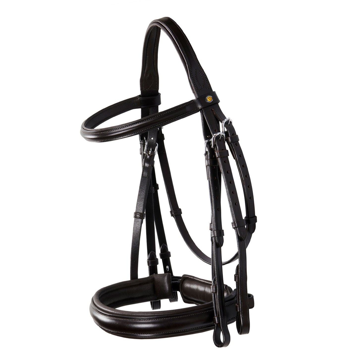 Brida de doma de cuero sin riendas Equestro - Marrón oscuro