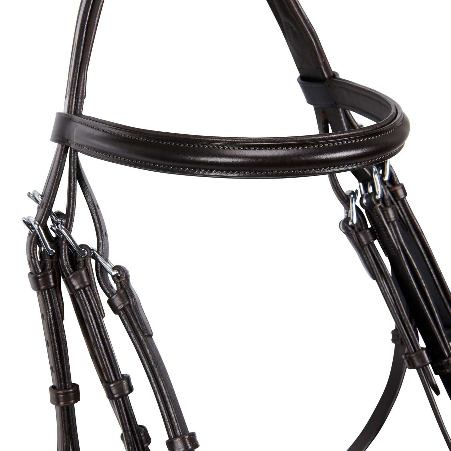 Brida de doma de cuero sin riendas Equestro - Marrón oscuro