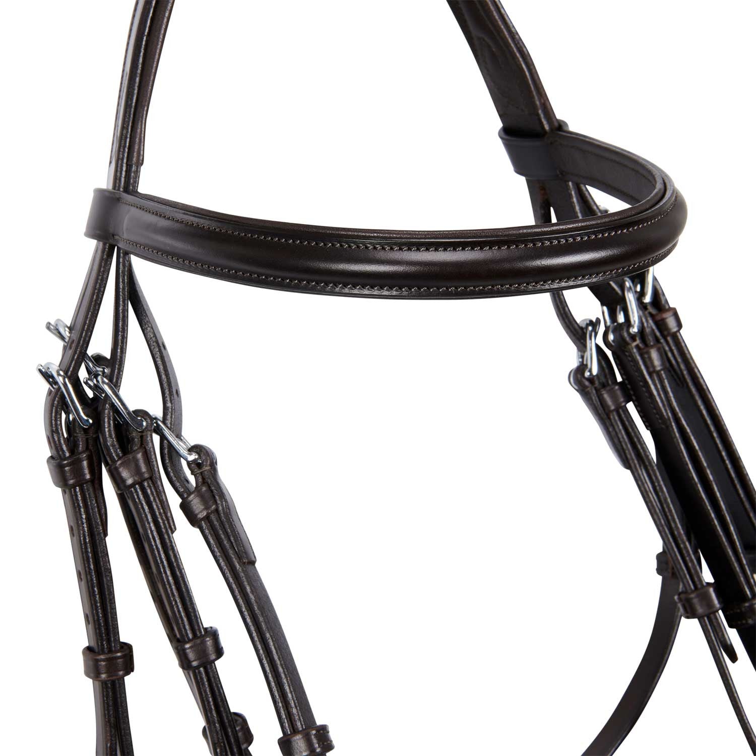 Brida de doma de cuero sin riendas Equestro - Marrón oscuro