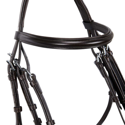Brida de doma de cuero sin riendas Equestro - Marrón oscuro