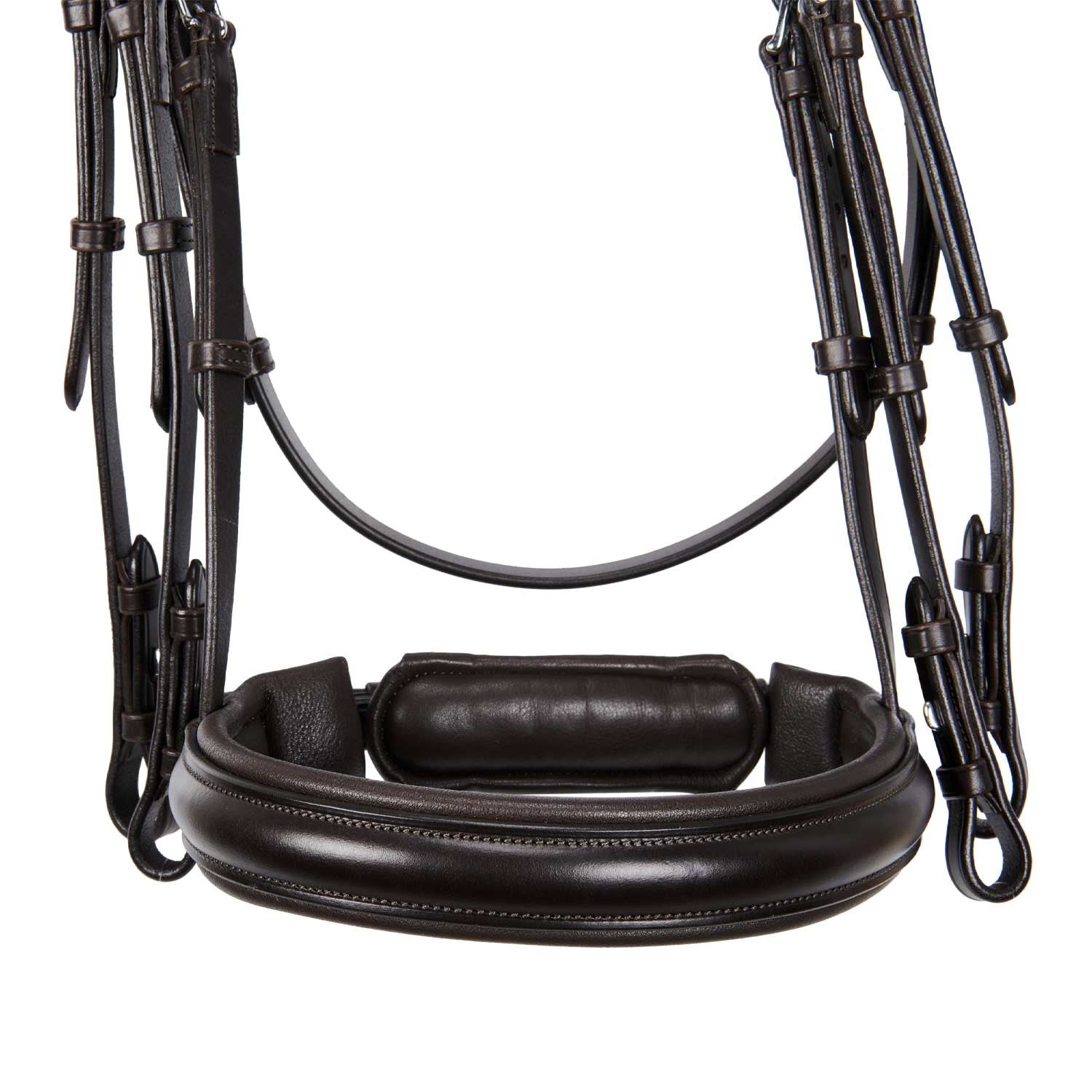 Brida de doma de cuero sin riendas Equestro - Marrón oscuro