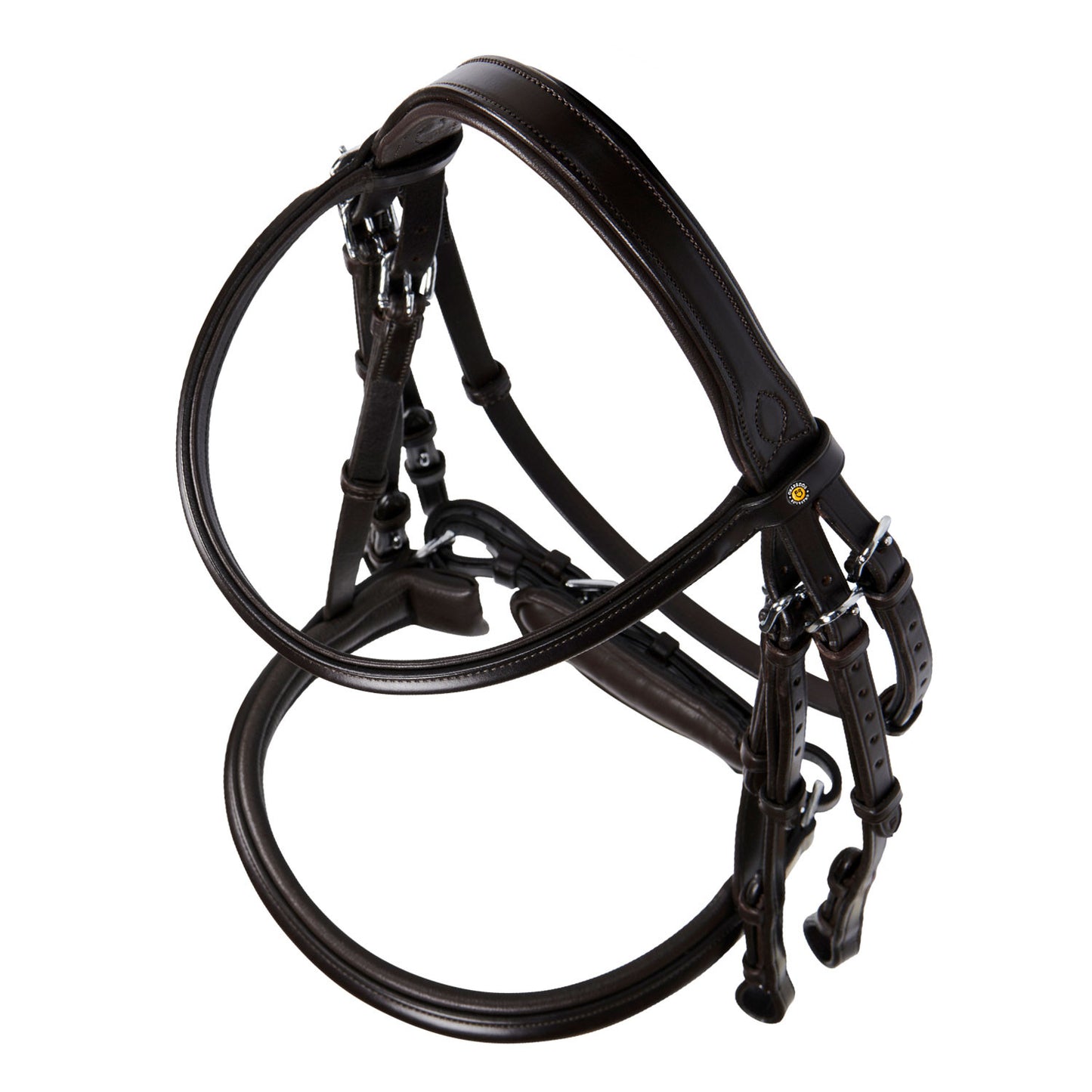 Brida de doma de cuero sin riendas Equestro - Marrón oscuro