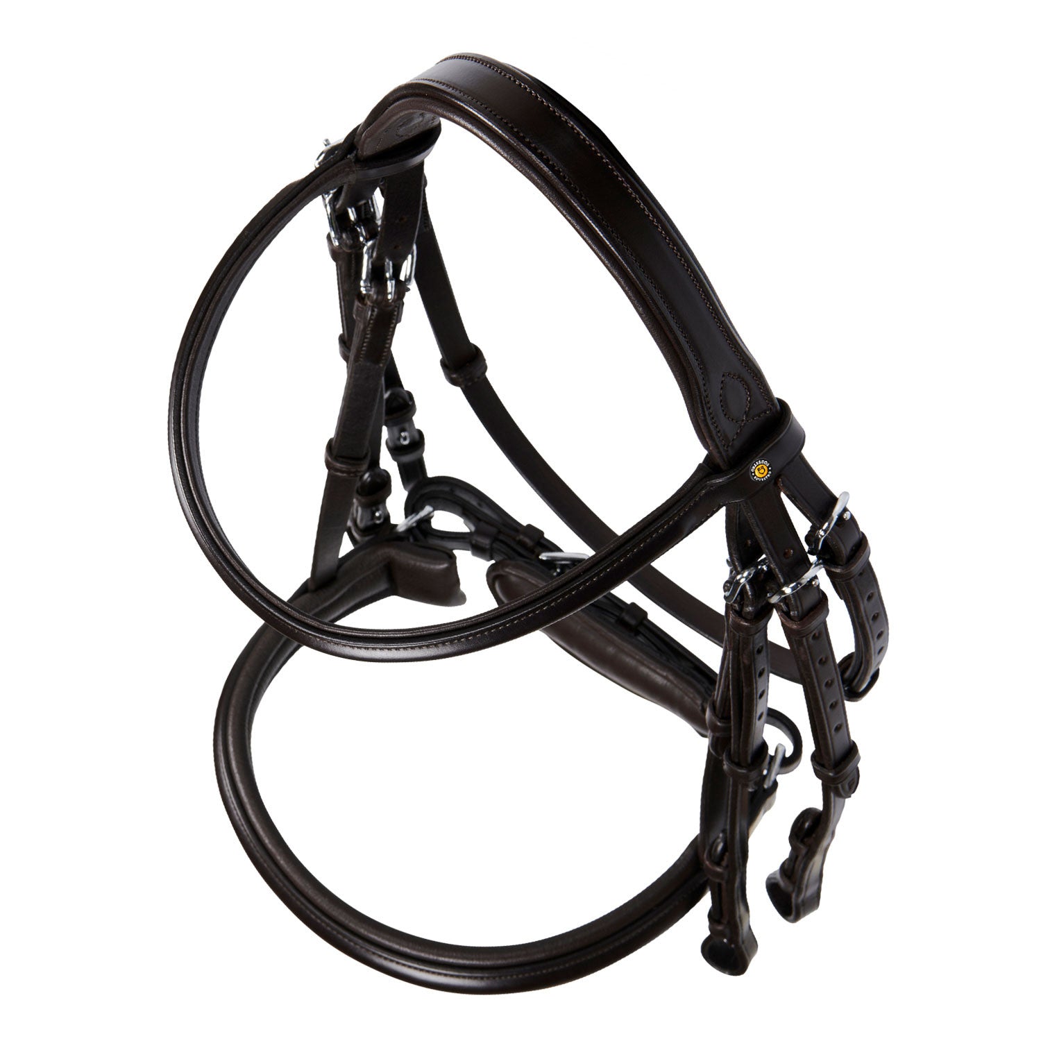 Brida de doma de cuero sin riendas Equestro - Marrón oscuro