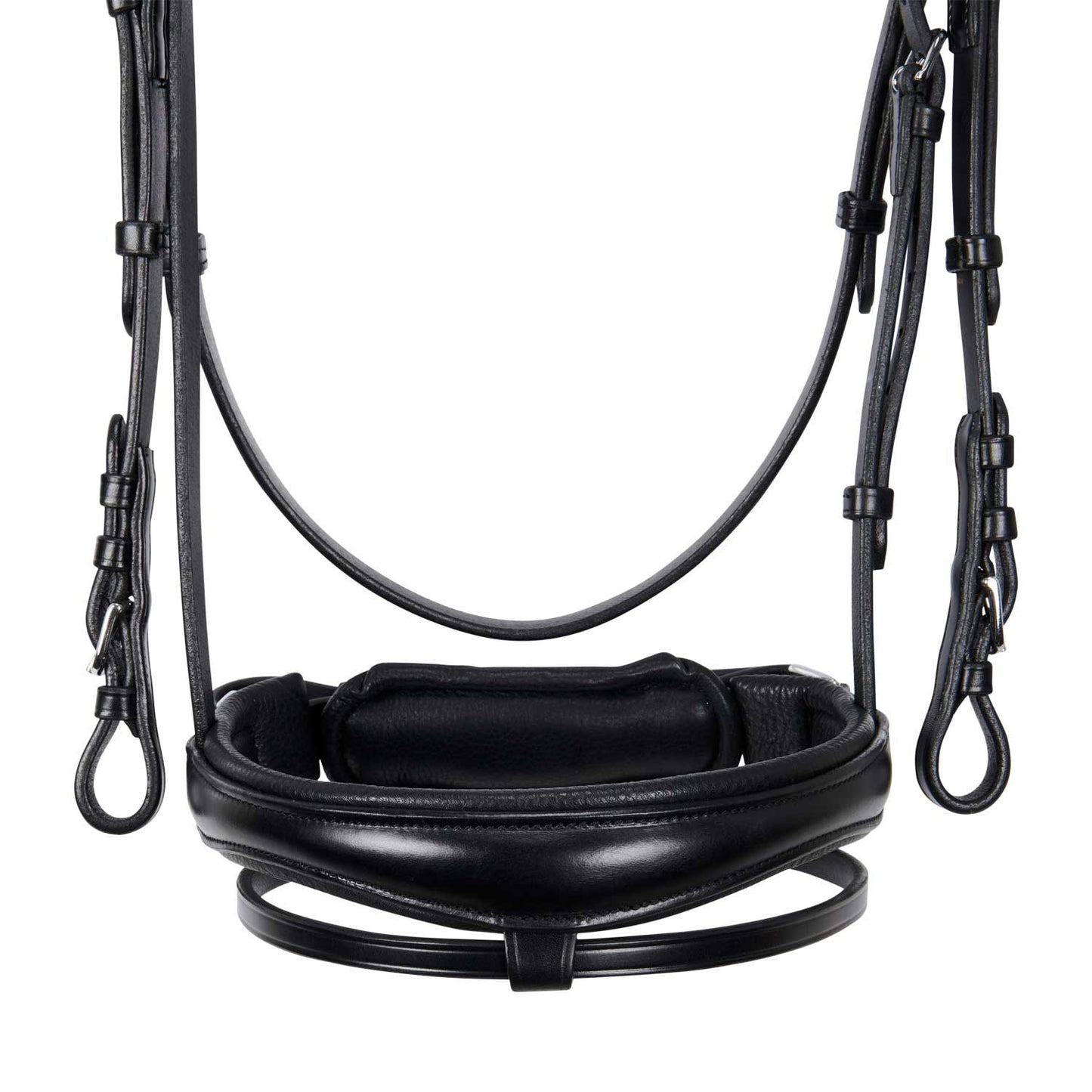 Cabezada inglesa de cuero con brillantitos nueva Equestro - Negro