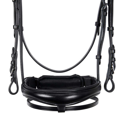 Cabezada inglesa de cuero con brillantitos nueva Equestro - Negro