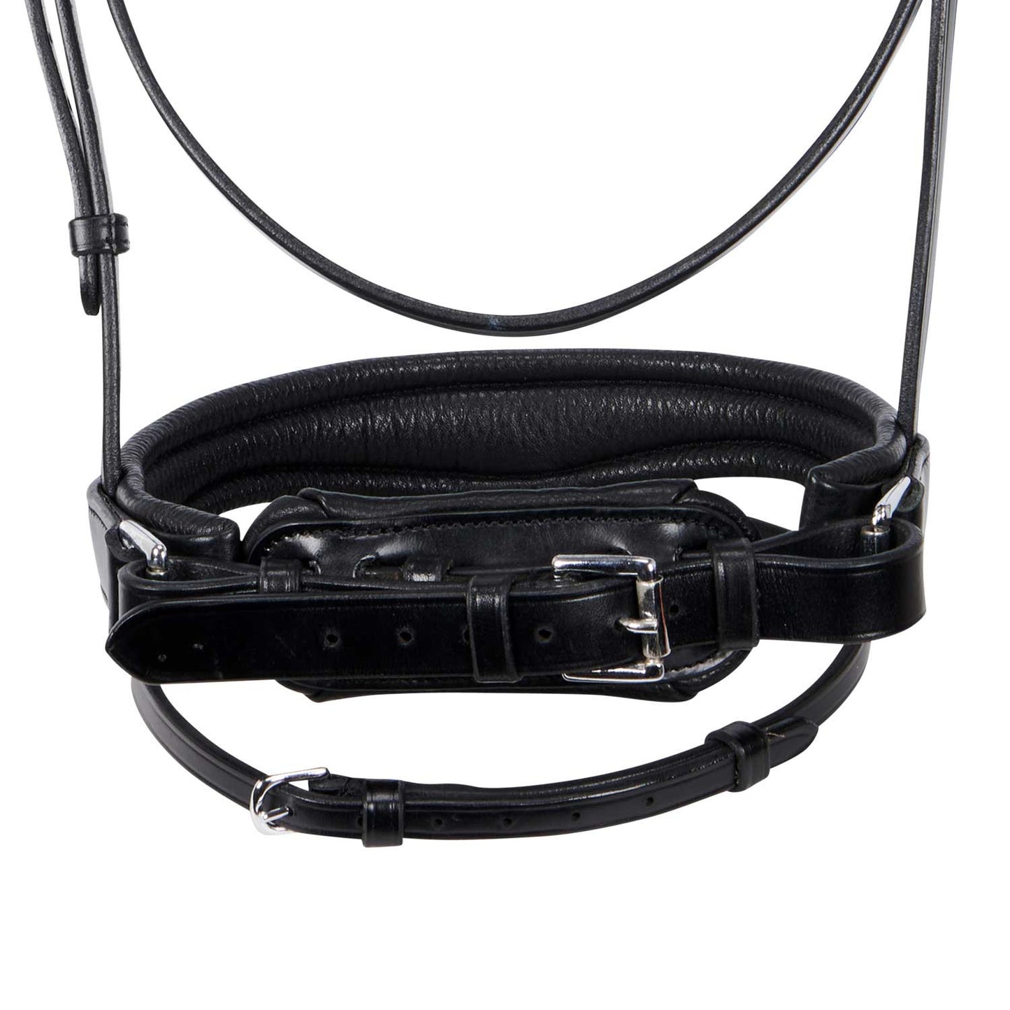 Cabezada inglesa de cuero con brillantitos nueva Equestro - Negro