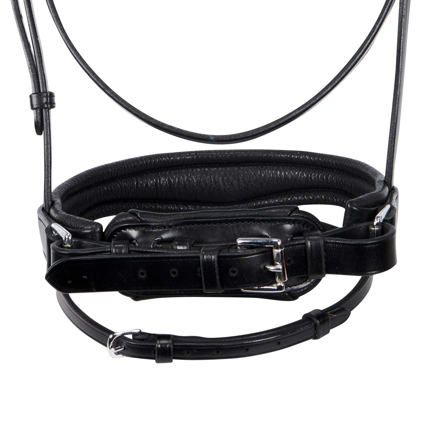 Cabezada inglesa de cuero con brillantitos nueva Equestro - Negro