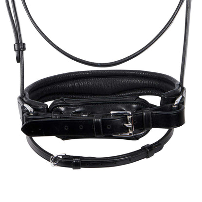 Cabezada inglesa de cuero con brillantitos nueva Equestro - Negro