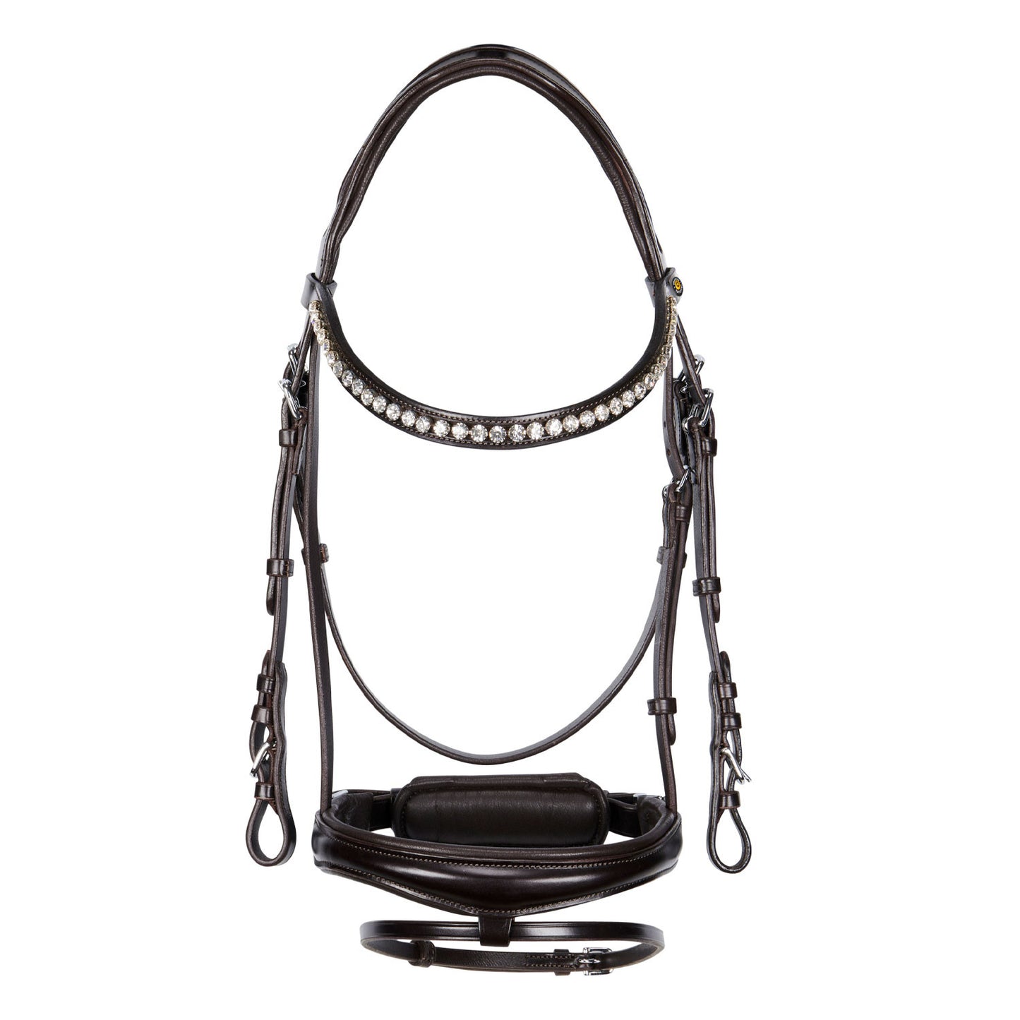Cabezada inglesa de cuero con brillantitos nueva Equestro