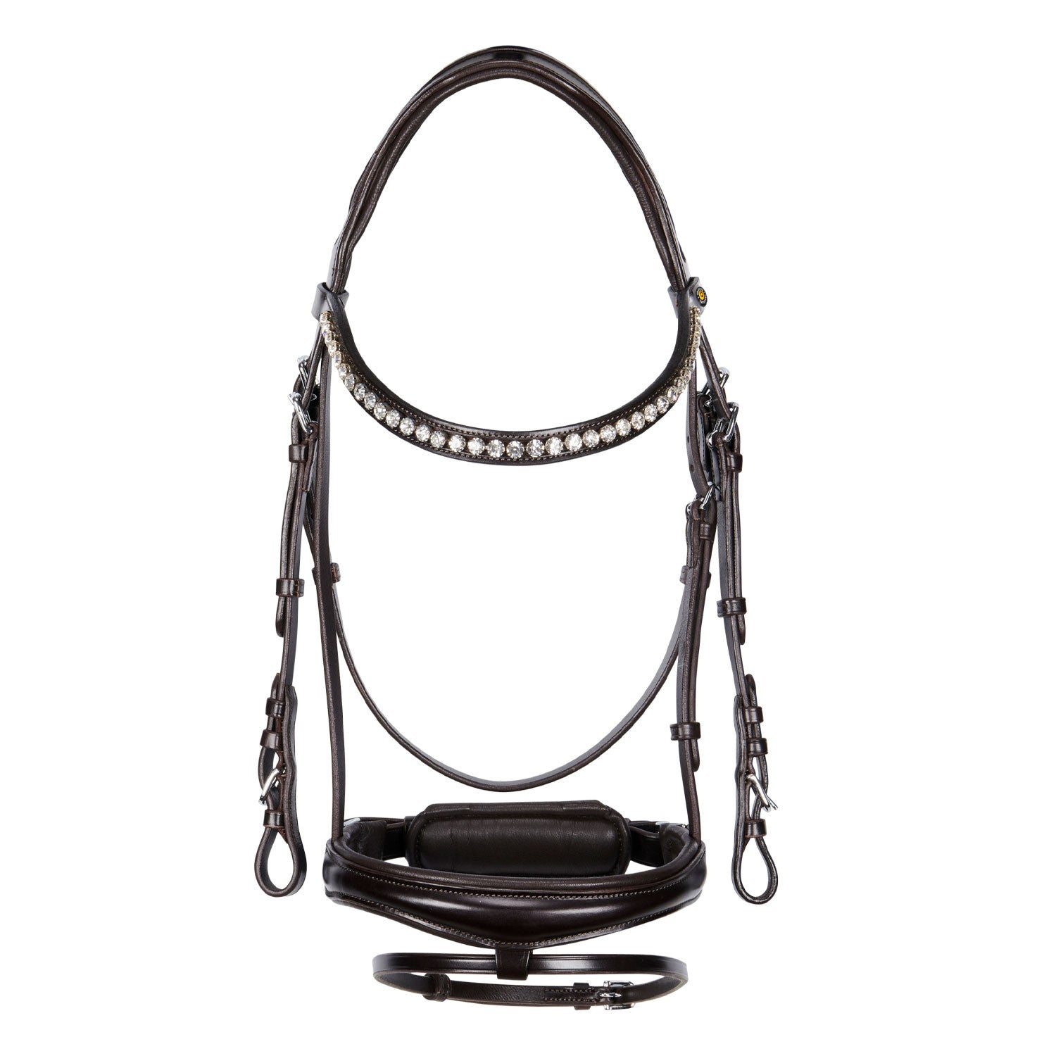 Cabezada inglesa de cuero con brillantitos nueva Equestro