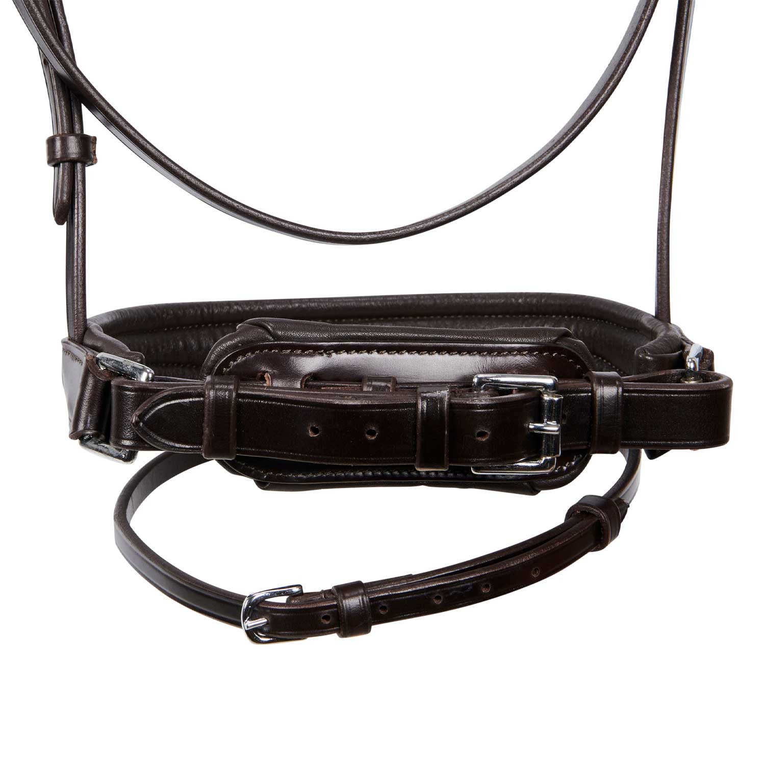 Cabezada inglesa de cuero con brillantitos nueva Equestro - Marrón oscuro