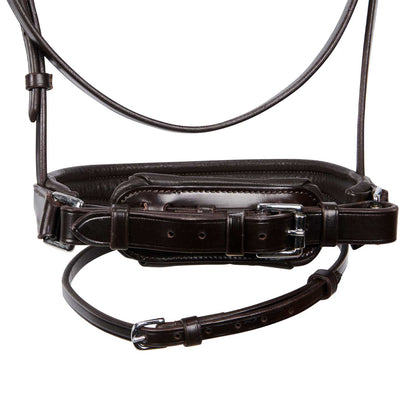 Cabezada inglesa de cuero con brillantitos nueva Equestro - Marrón oscuro