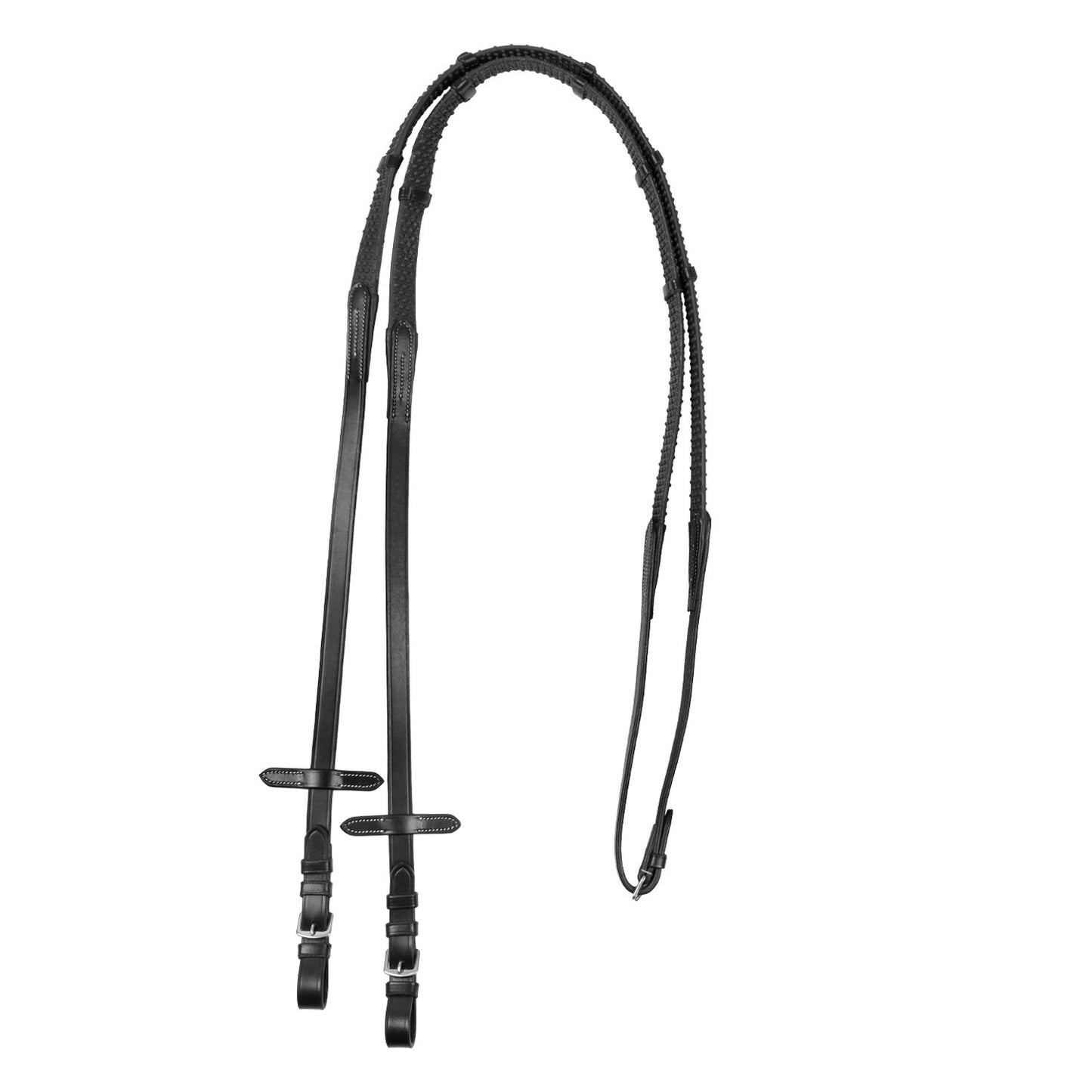 Riendas para cabezada inglesa con hebillas niqueladas Equestro - Negro
