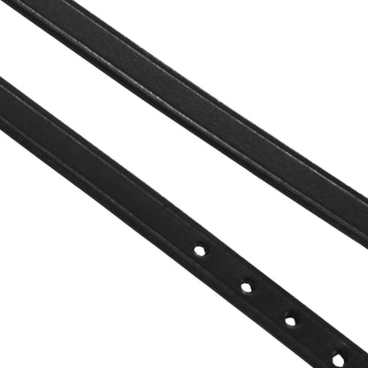 Cordones para espuelas en cuero y hebilla oro rosa Equestro - Negro