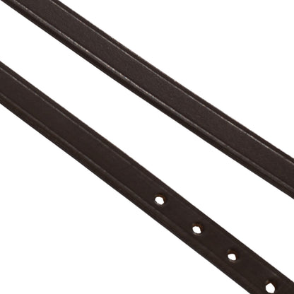 Cordones para espuelas en cuero y hebilla oro rosa Equestro - Marrón