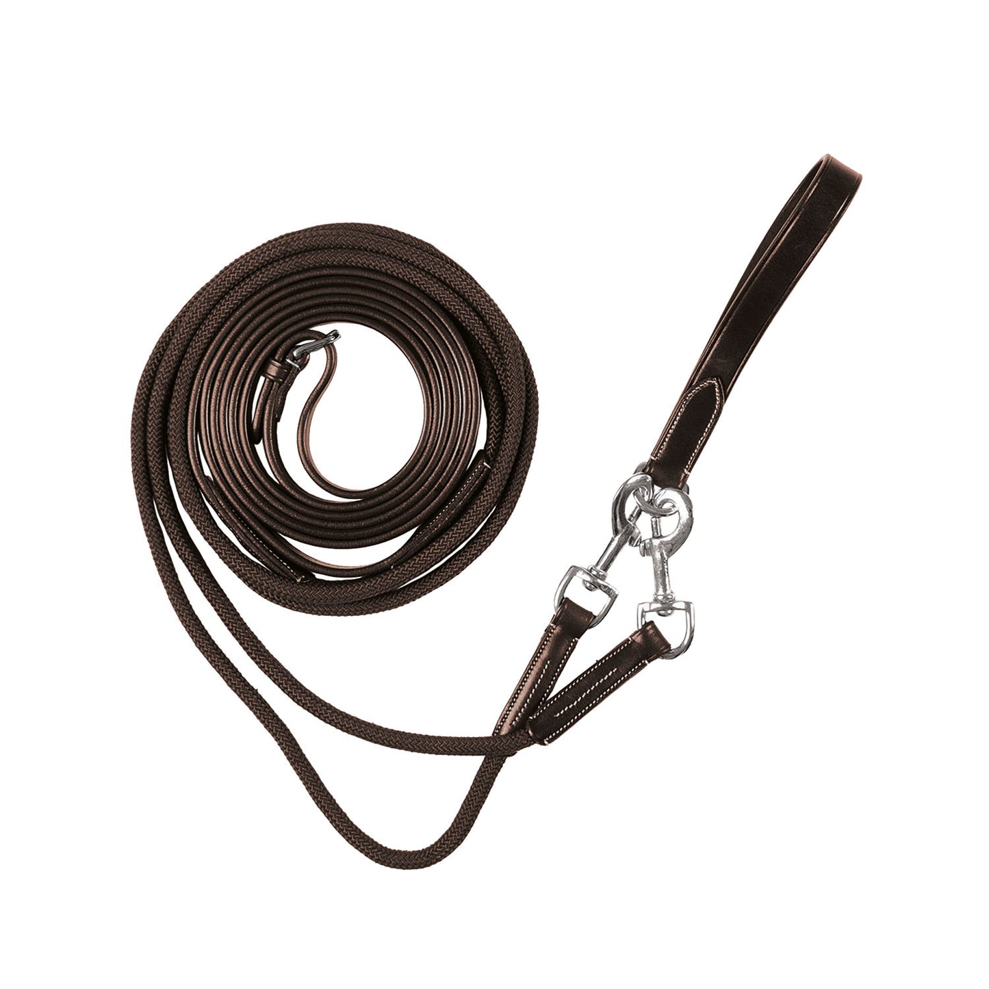 Riendas de retorno de nailon Equestro - Marrón oscuro