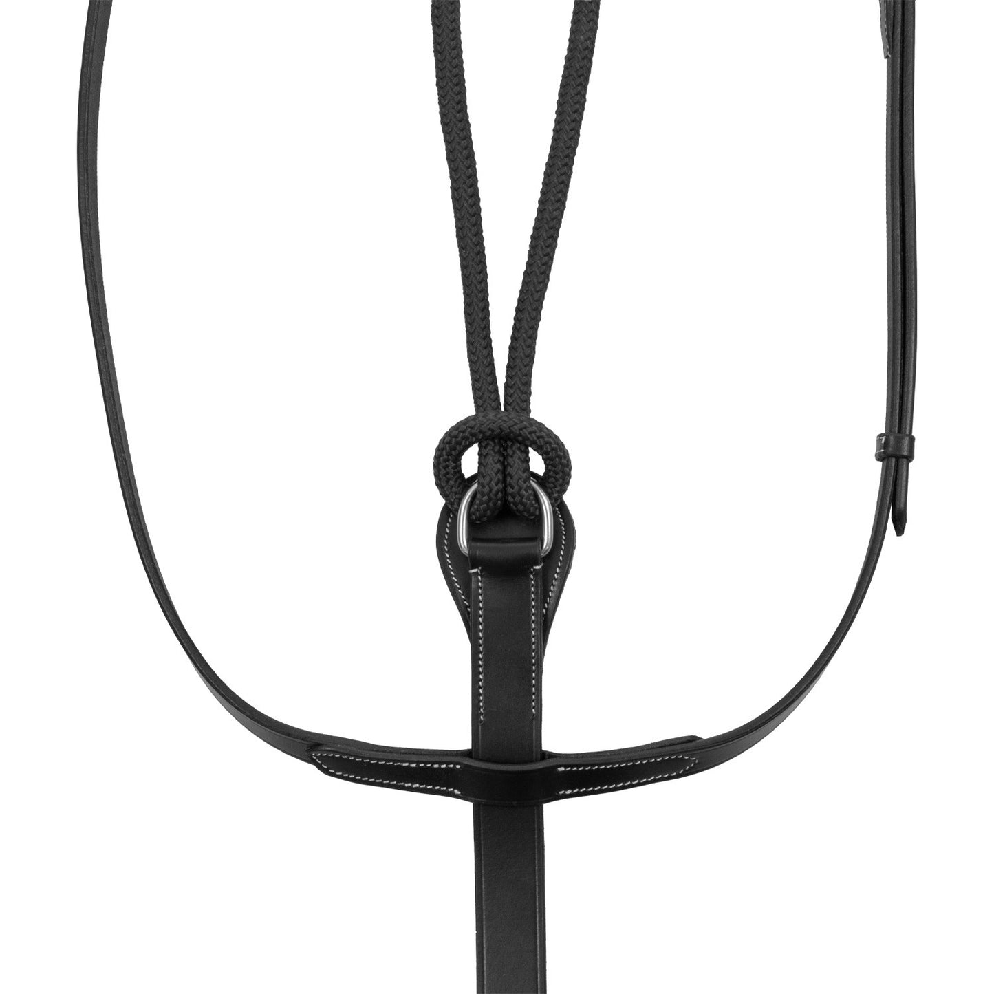 Riendas con martingala de cuero y goma Equestro - Negro