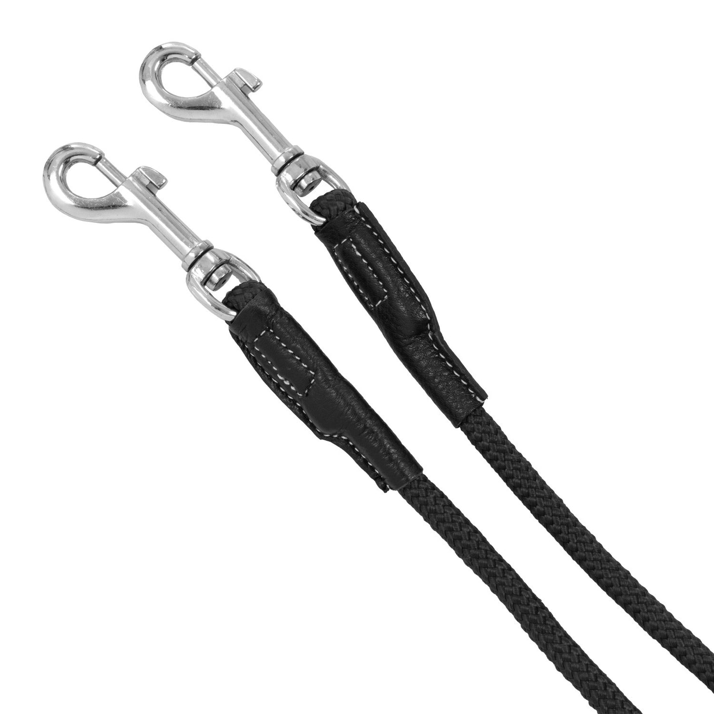 Riendas con martingala de cuero y goma Equestro - Negro