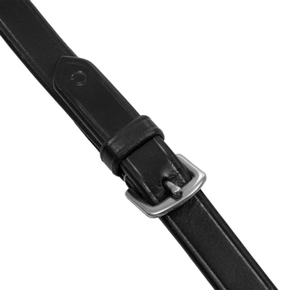 Riendas con martingala de cuero y goma Equestro - Negro