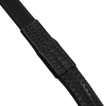 Riendas con martingala de cuero y goma Equestro - Negro