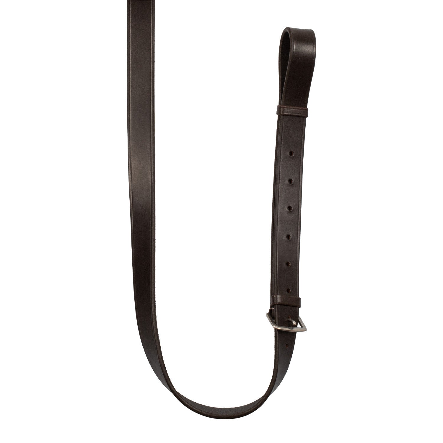 Riendas con martingala de cuero y goma Equestro - Marrón oscuro