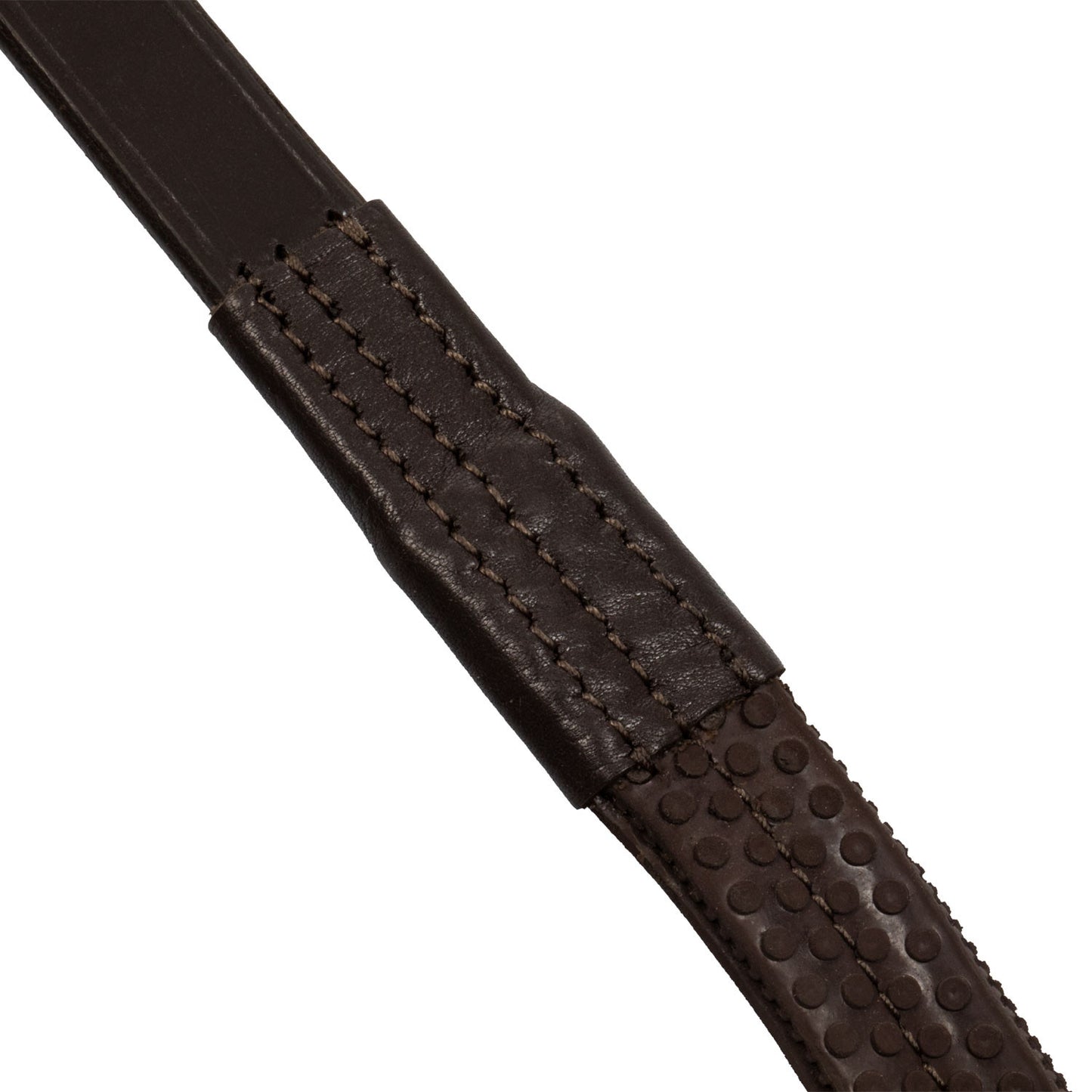 Riendas con martingala de cuero y goma Equestro - Marrón oscuro