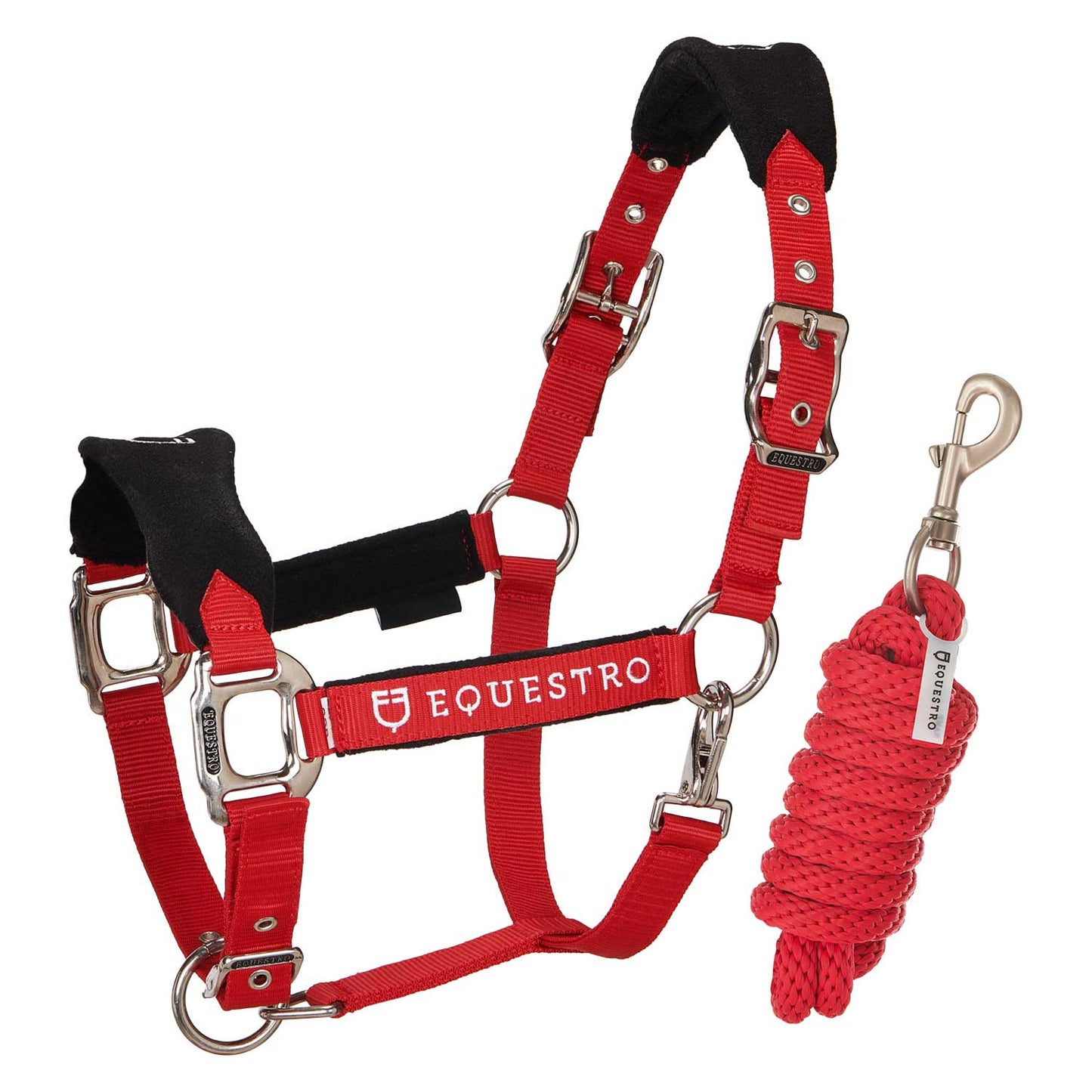 Cabezada doble regulación ramal coordinado Equestro - Rojo