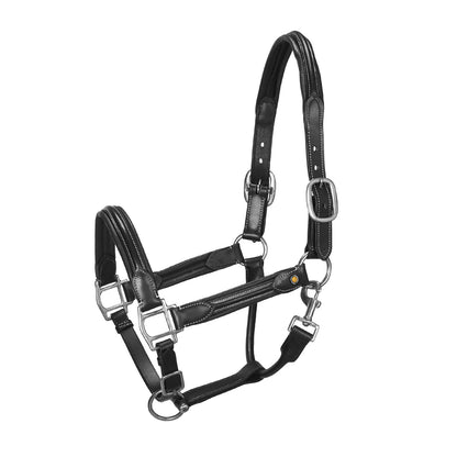 Cabezada de cuero suave hebillas resistentes NUEVA Equestro - Negro