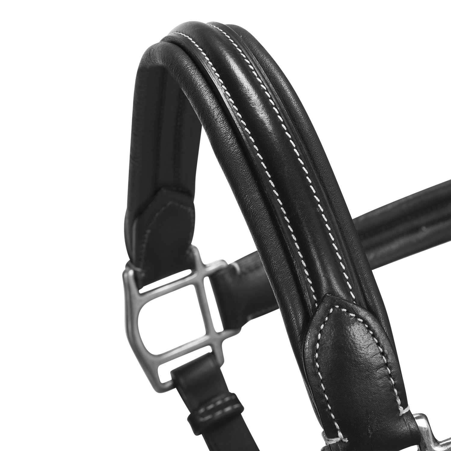 Cabezada de cuero suave hebillas resistentes NUEVA Equestro - Negro