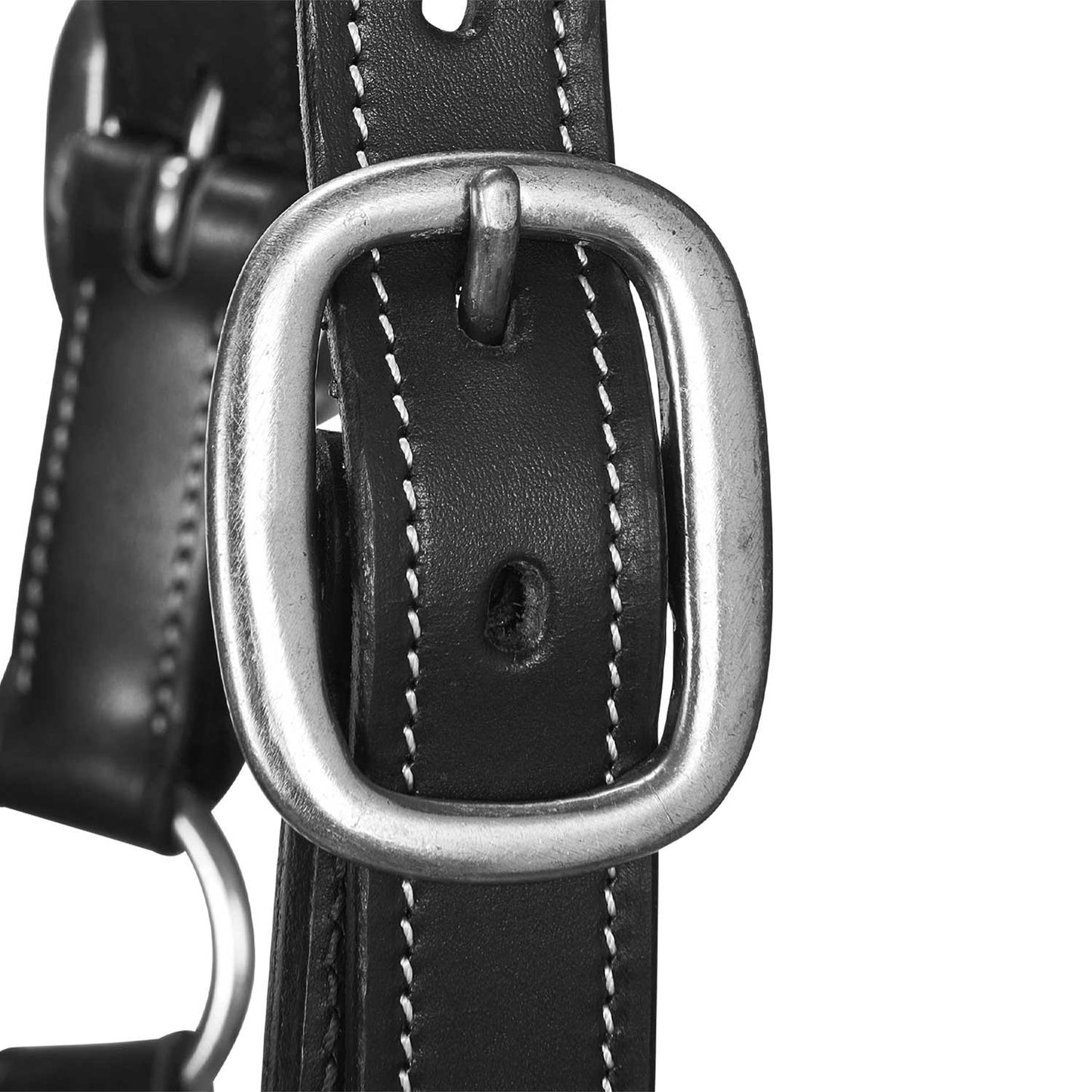 Cabezada de cuero suave hebillas resistentes NUEVA Equestro - Negro