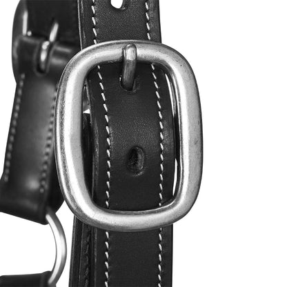 Cabezada de cuero suave hebillas resistentes NUEVA Equestro - Negro