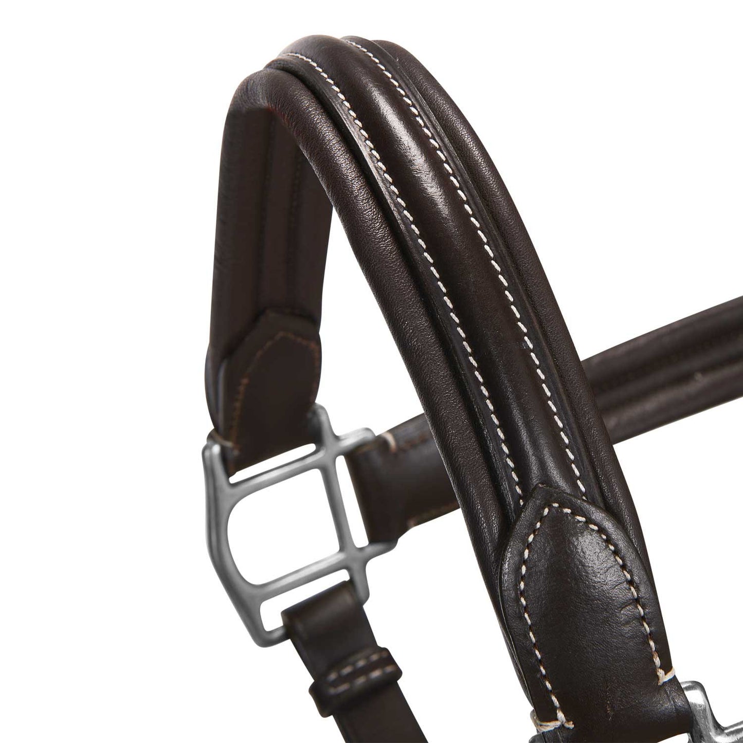 Cabezada de cuero suave hebillas resistentes NUEVA Equestro - Marrón oscuro