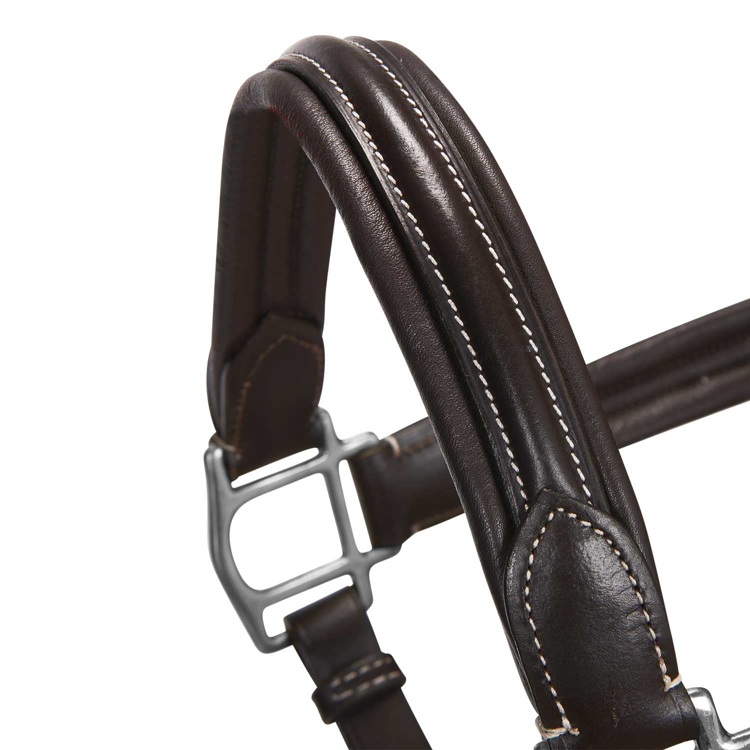 Cabezada de cuero suave hebillas resistentes NUEVA Equestro - Marrón oscuro