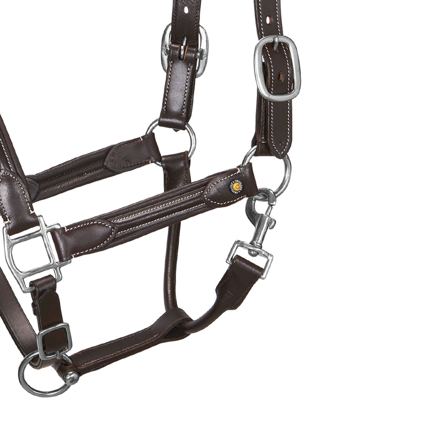 Cabezada de cuero suave hebillas resistentes NUEVA Equestro - Marrón oscuro