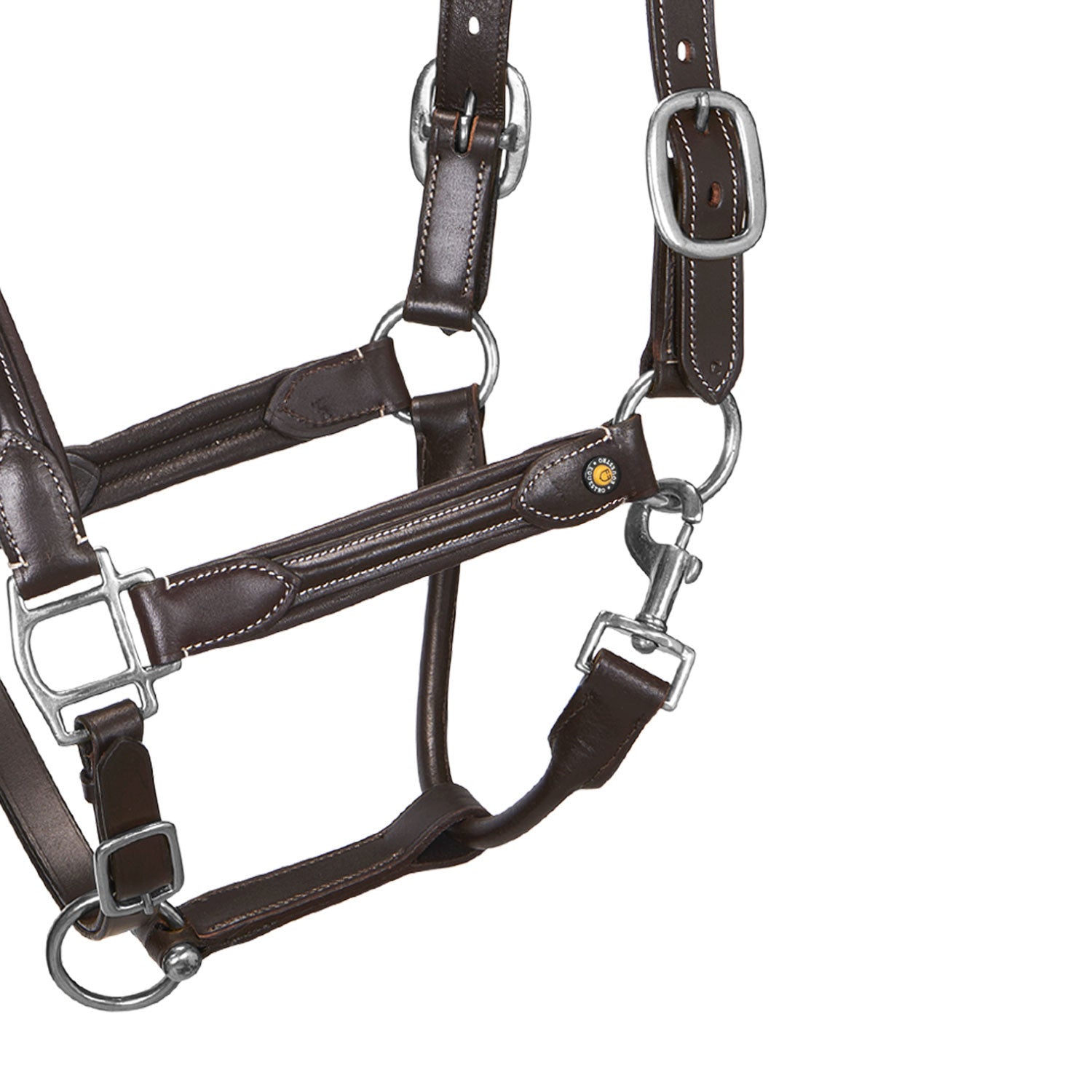 Cabezada de cuero suave hebillas resistentes NUEVA Equestro - Marrón oscuro