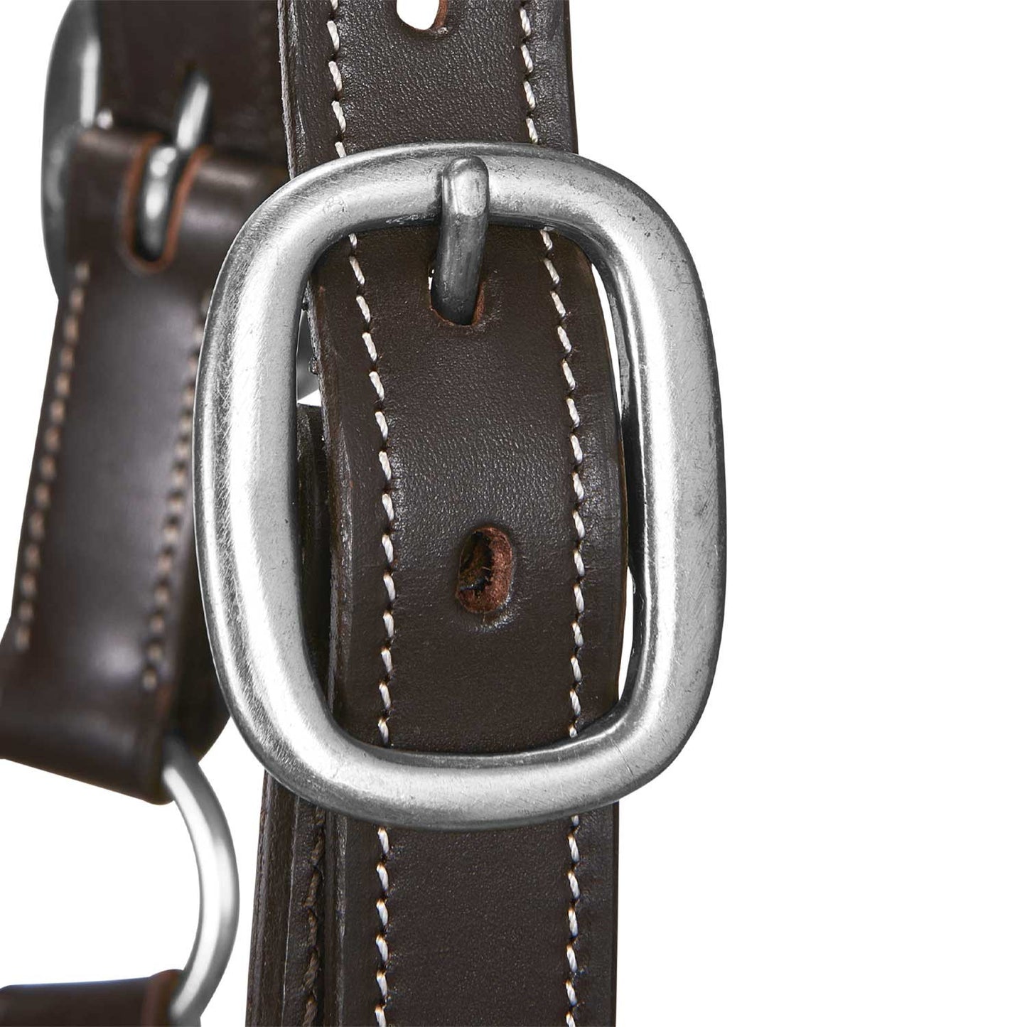 Cabezada de cuero suave hebillas resistentes NUEVA Equestro - Marrón oscuro