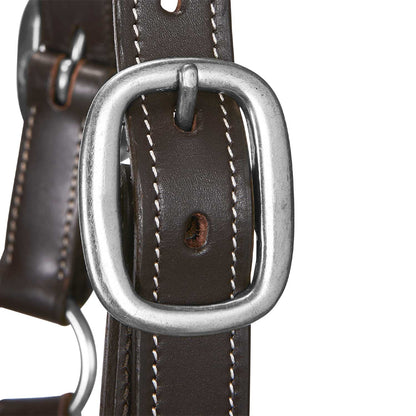 Cabezada de cuero suave hebillas resistentes NUEVA Equestro - Marrón oscuro