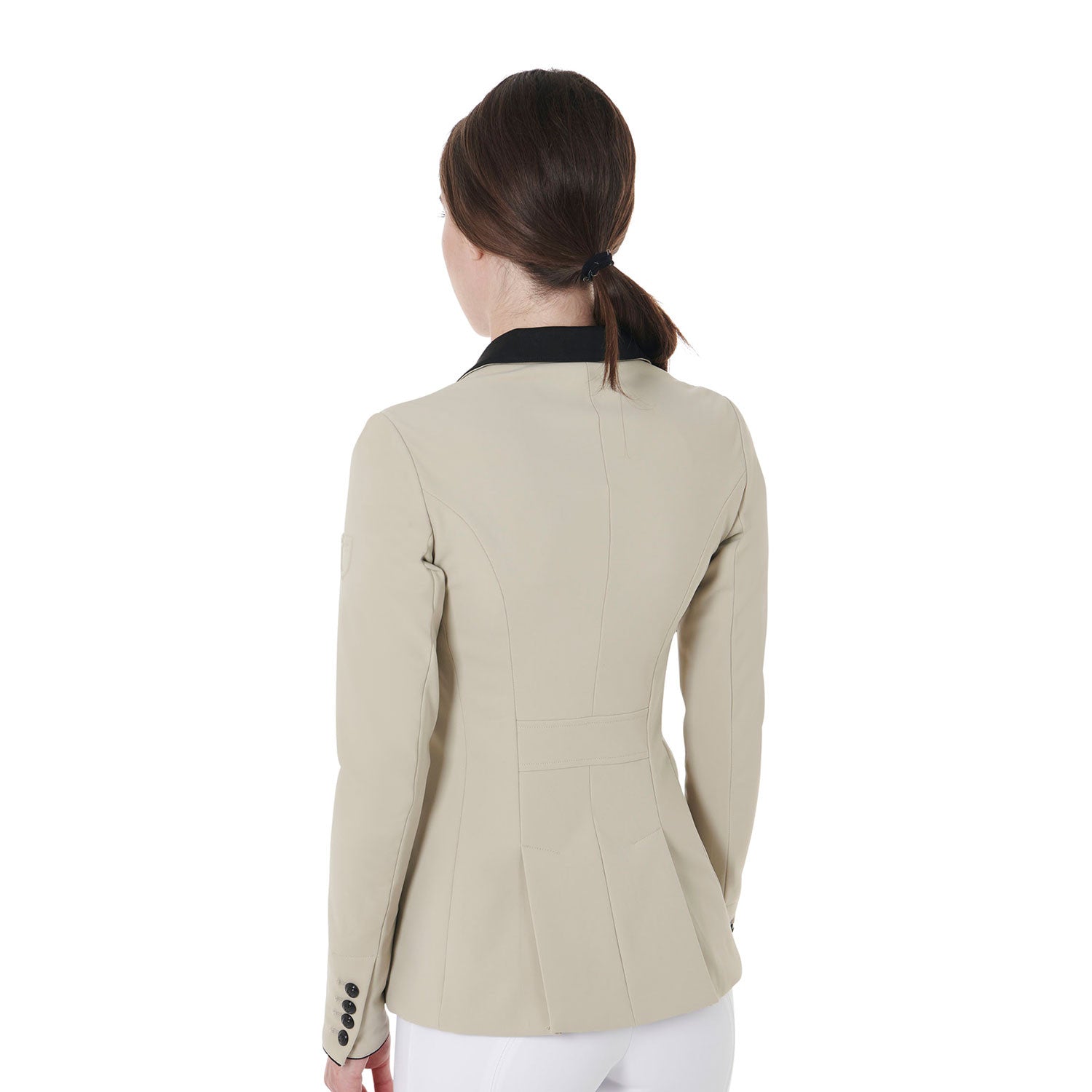 Chaqueta de mujer de concurso de tres botones Equestro - Oxford Tan