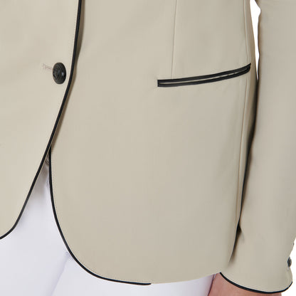 Chaqueta de mujer de concurso de tres botones Equestro - Oxford Tan